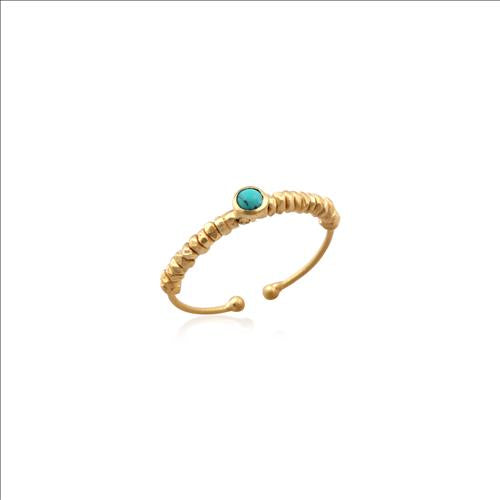Gemstone Gold Platted Silver Ring With 925 Sterling Silver