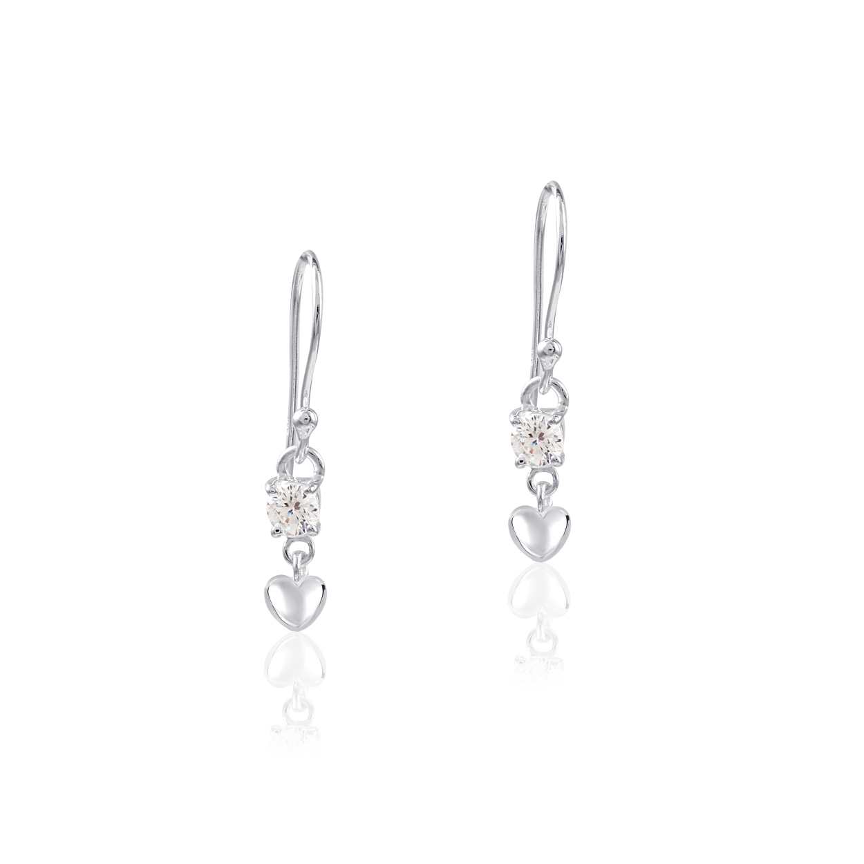 Heart Stone Studded Earrings made with 925 Sterling Silver for Women