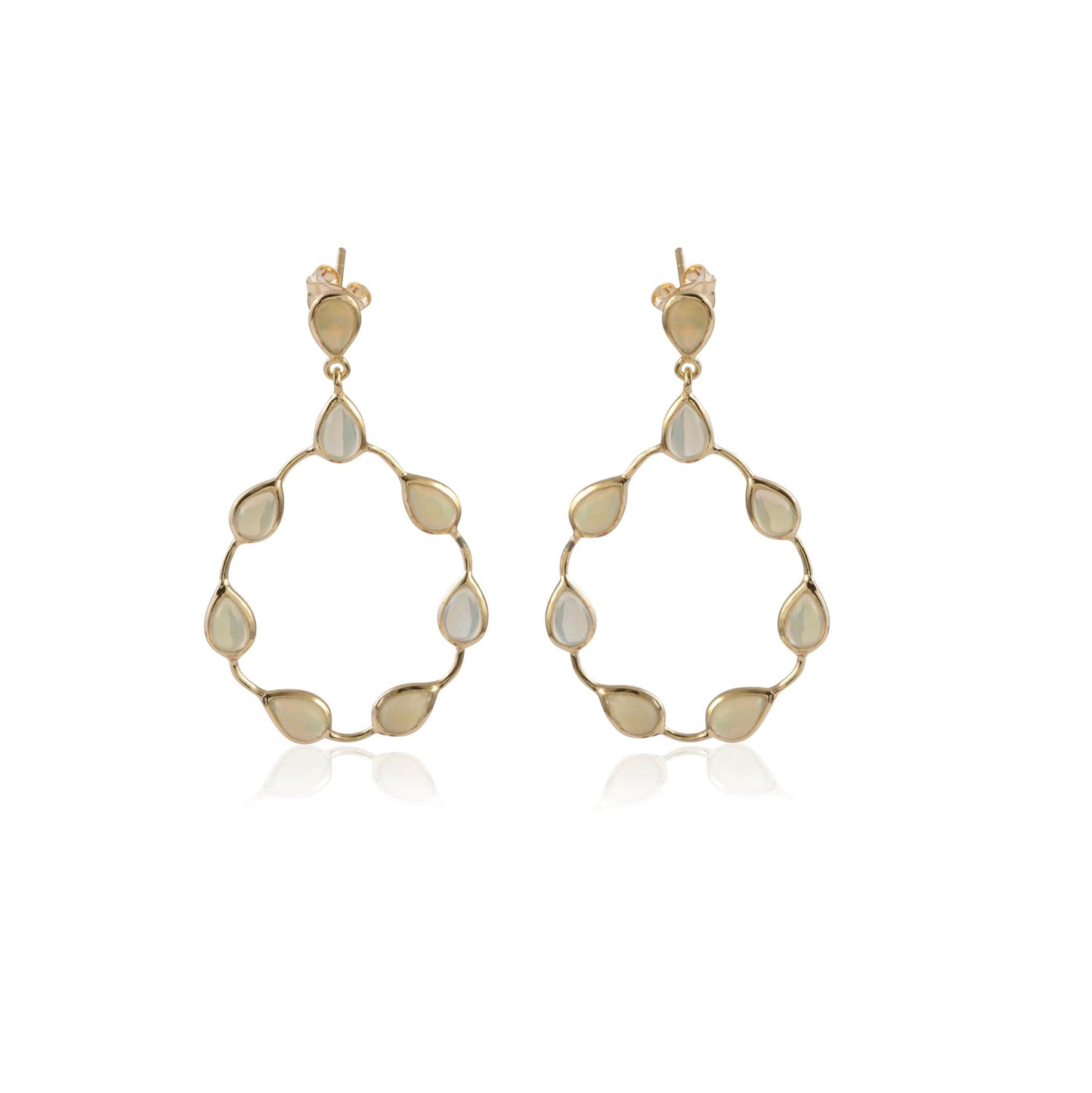 Bazel Pear Stones Studded Earring made with 925 Sterling Silver