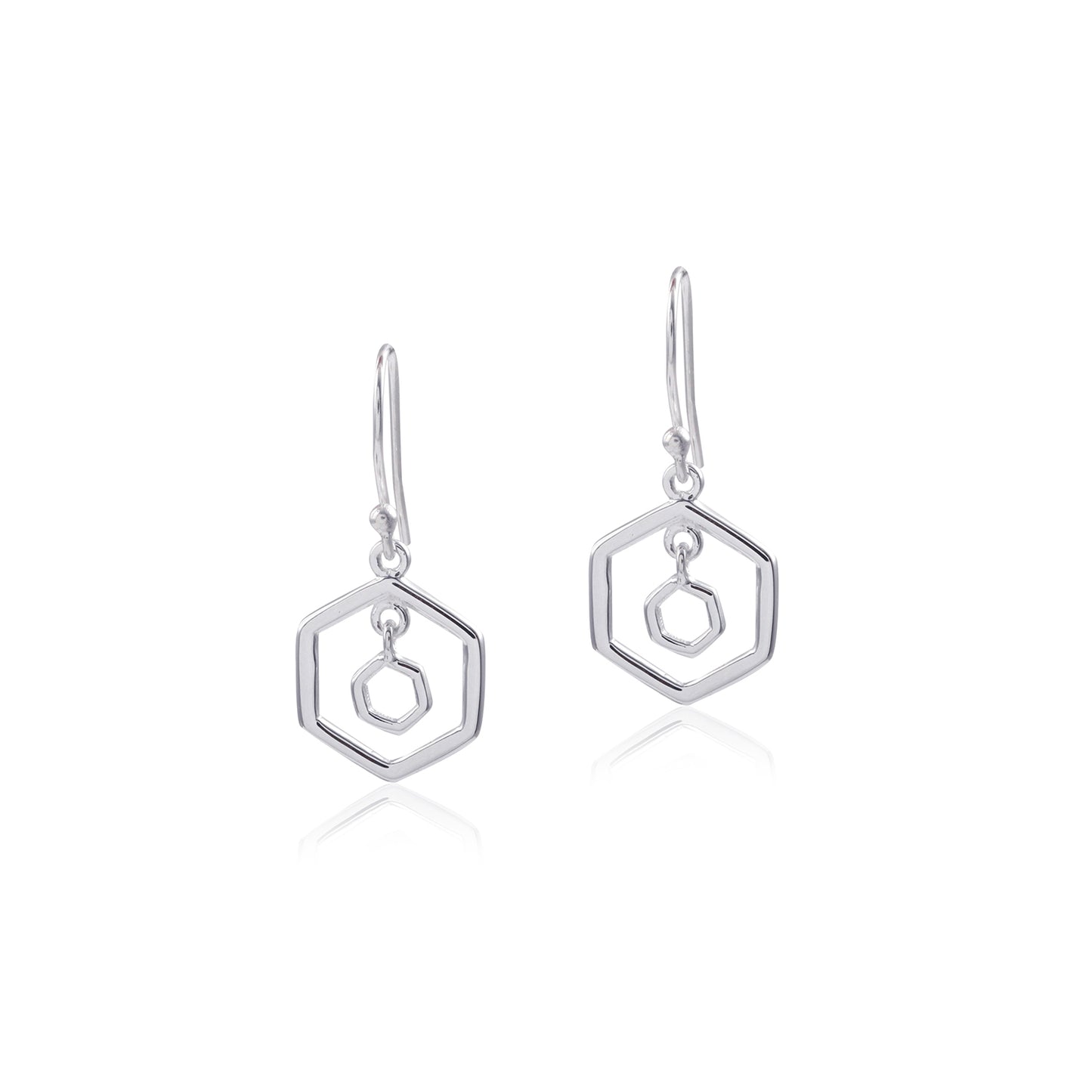 Modern Abstract Lightweight Jewellery with Geometric Hexagon Drop Dangle Earring