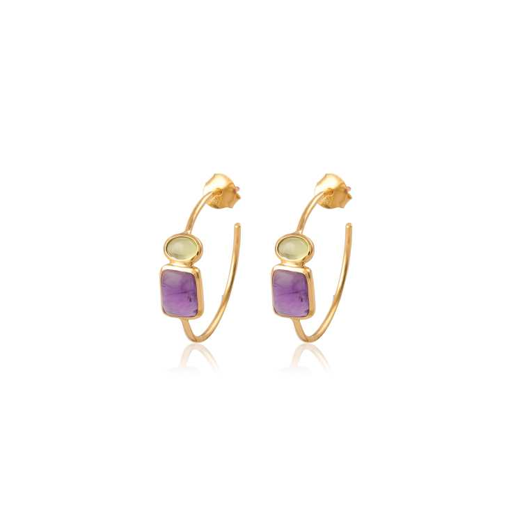 Elegant Bazel Gemstone Earring made with 925 Sterling Silver for Women