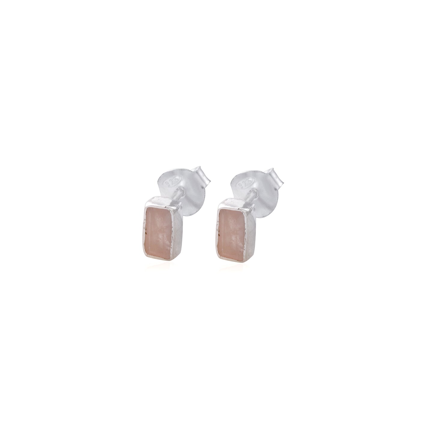 Rose Quartz Gemstone Earring made with 925 Sterling Silver for Women