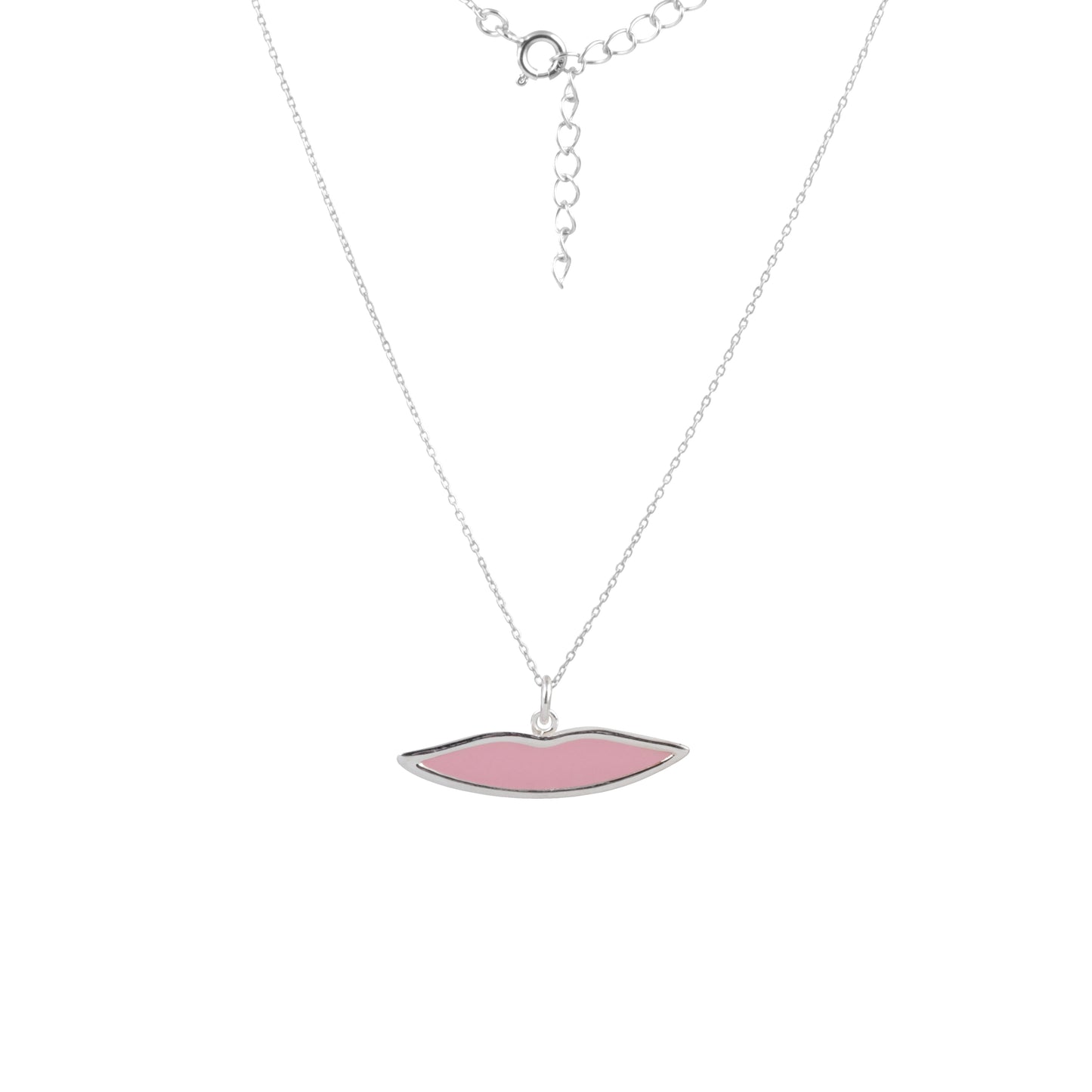 Enamel Style Necklace with 925 Sterling Silver