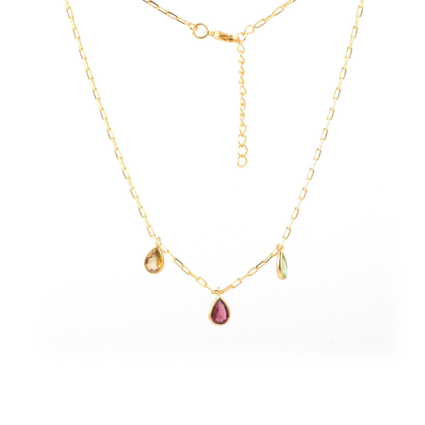 Natural Gemstone Necklace with 925 Sterling Silver