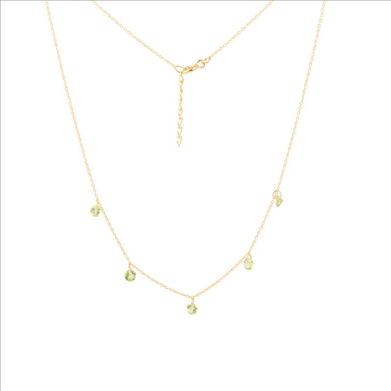 Delicate Silver Gemstone Necklace with 925 Sterling Silver