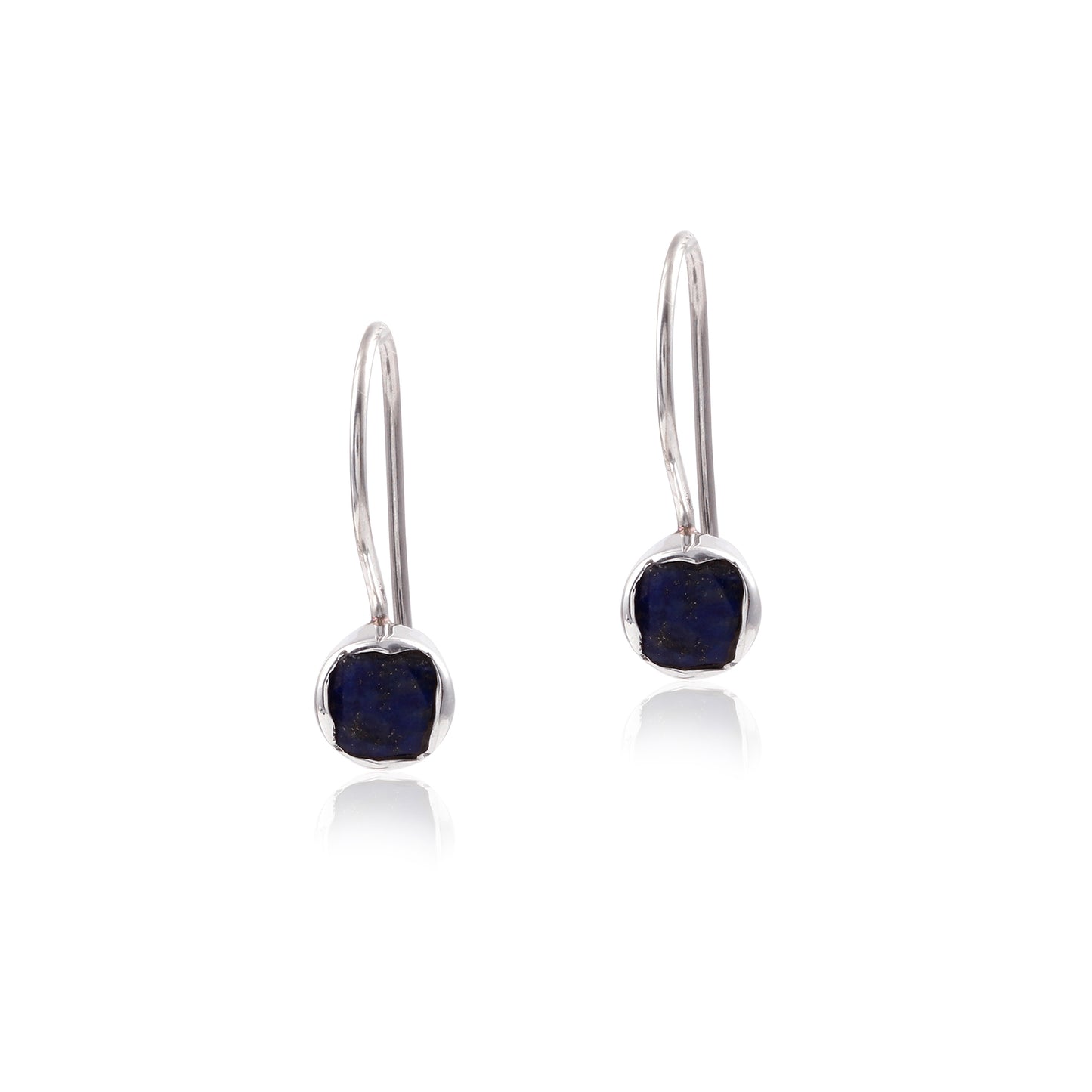 Lava Single Stone Silver Finish Polished 925 Sterling Silver Earring