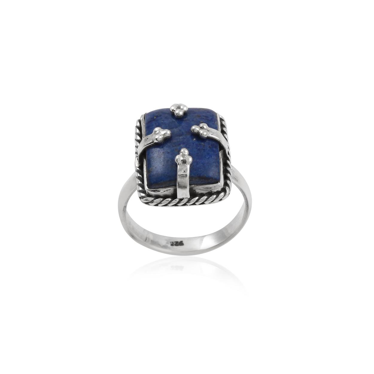 925 Sterling Silver Ethnic Single Stone Silver Ring