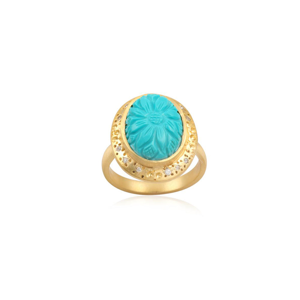 Gemstone Silver Ring with Turquoise stone