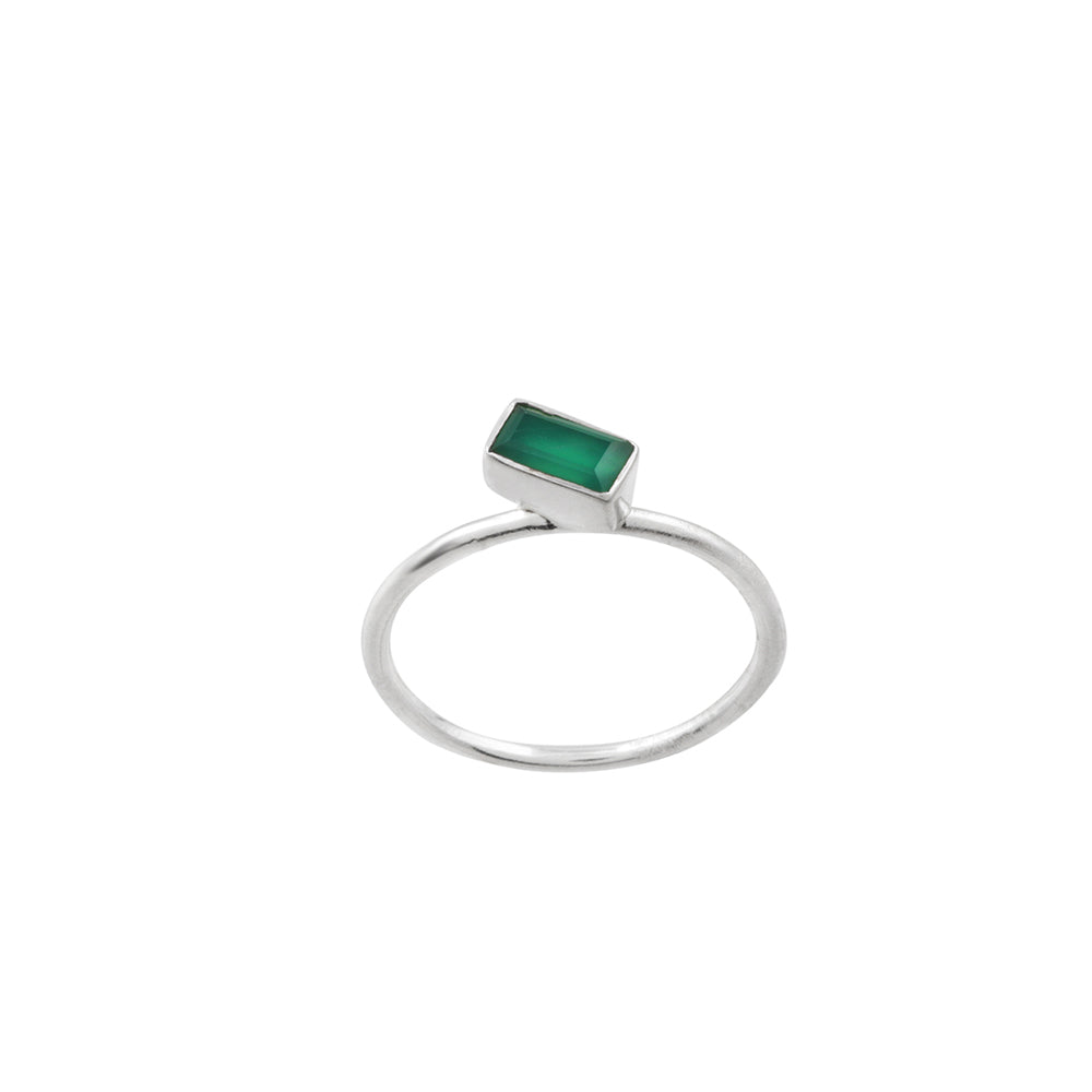 Silver Single Stone Ring