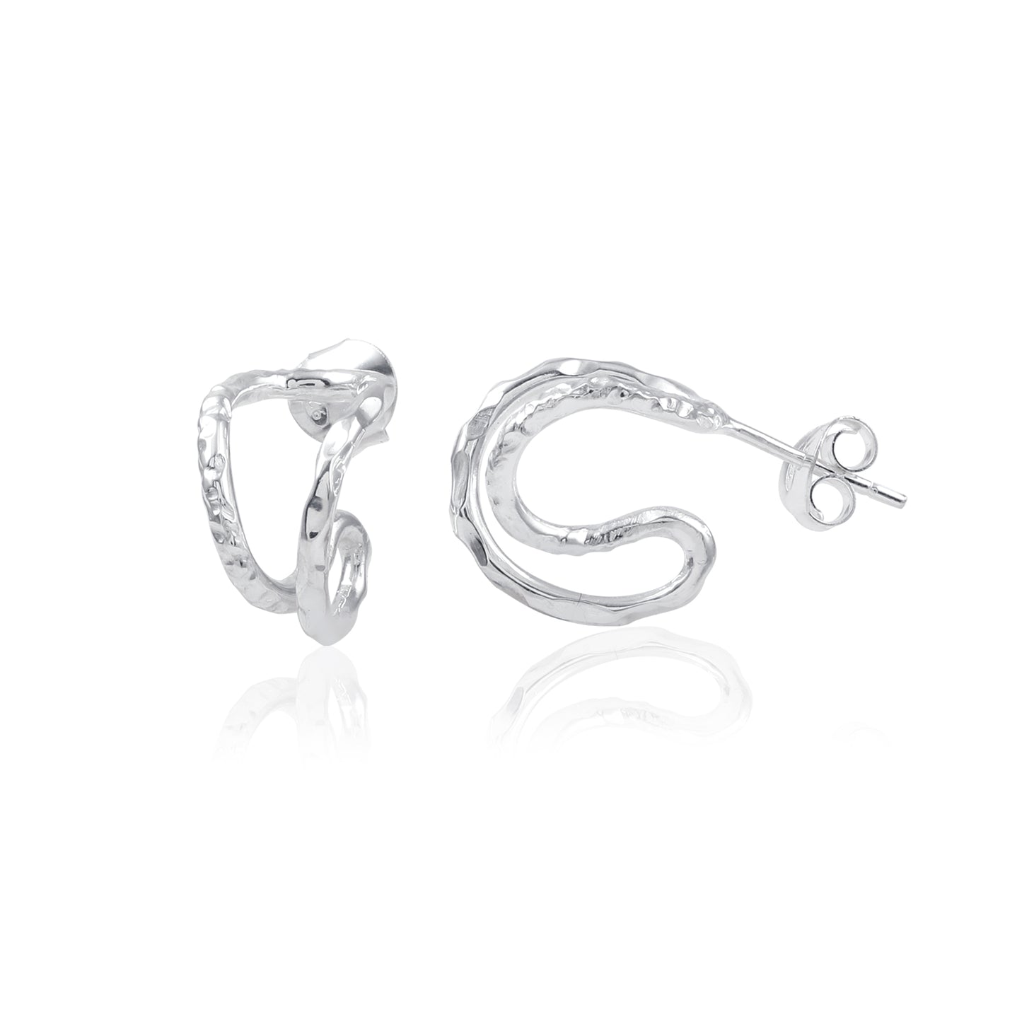 Modern Design Shiny Silver Earring made with 925 Sterling Silver
