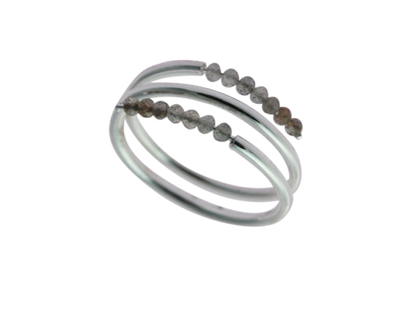 925 Sterling Silver Beaded Silver Ring