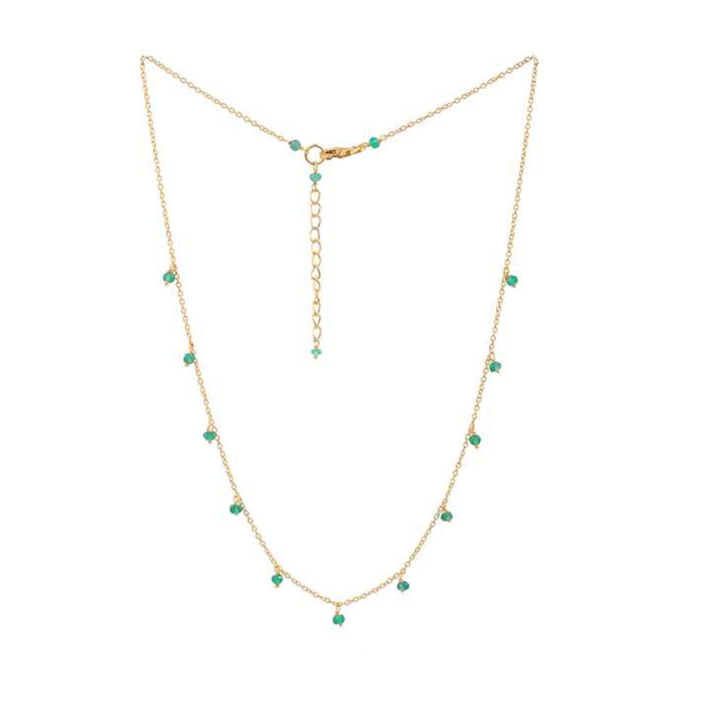 Sterling silver gemstone beads necklace