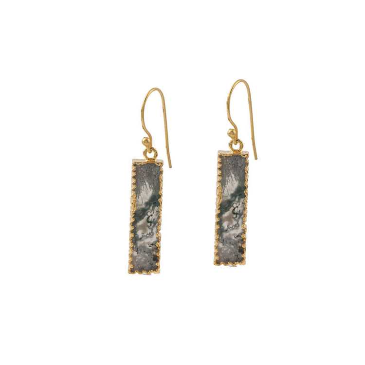 Mix Single Stone Gold Shiny Hooked Silver Earring