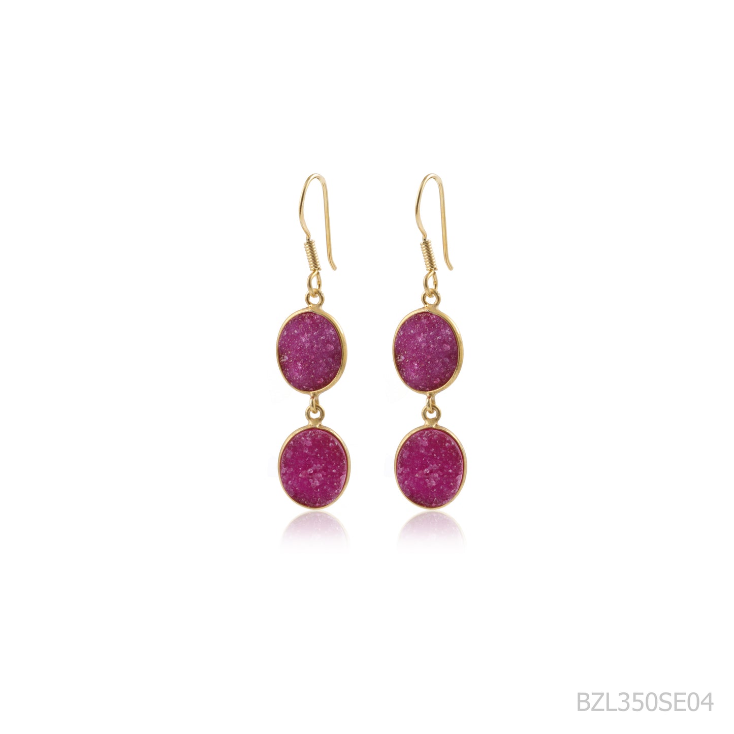 Bazel Druzy Stone Earring made with 925 Sterling Siver