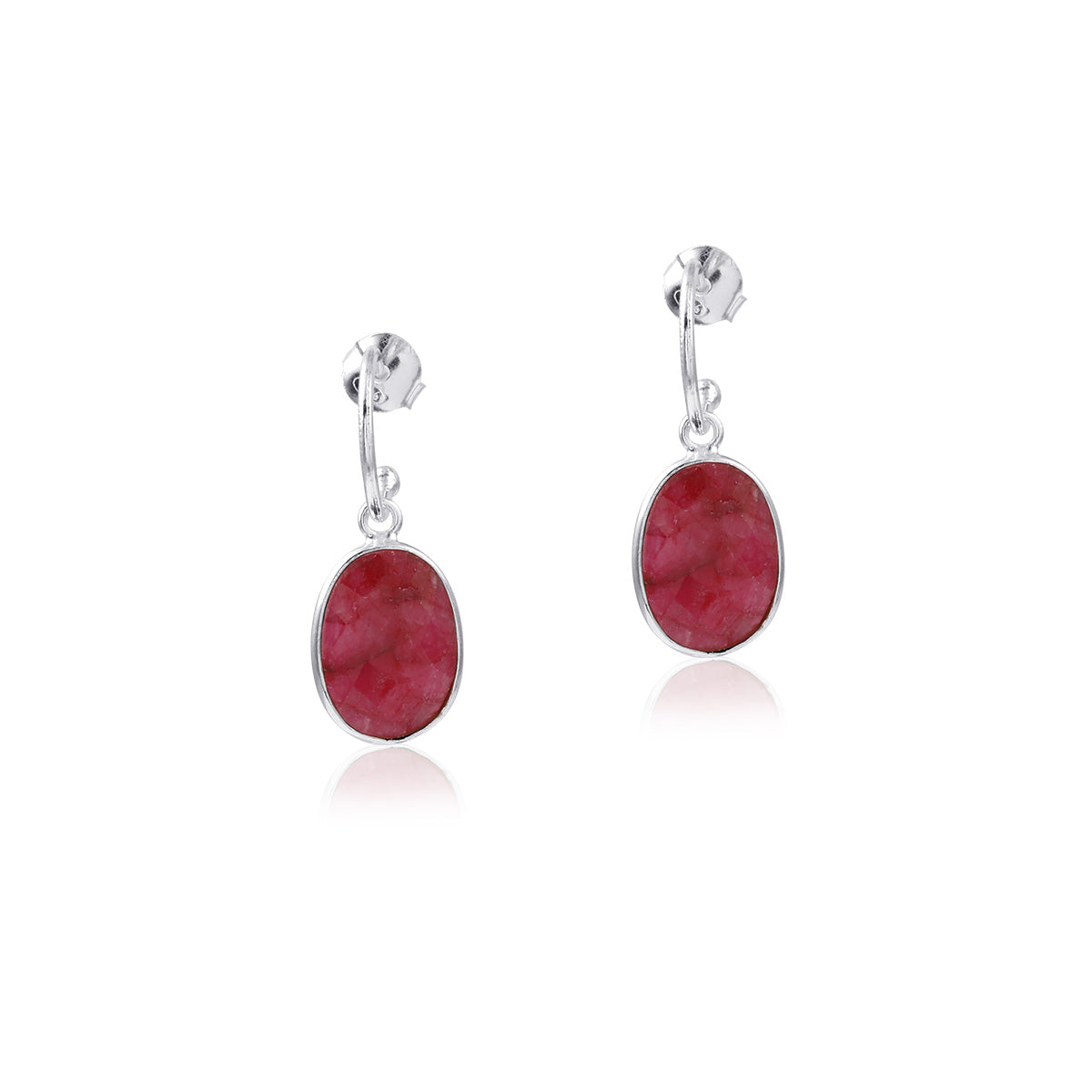 Bazel Gemstone Drop Earring made With 925 Sterling Silver