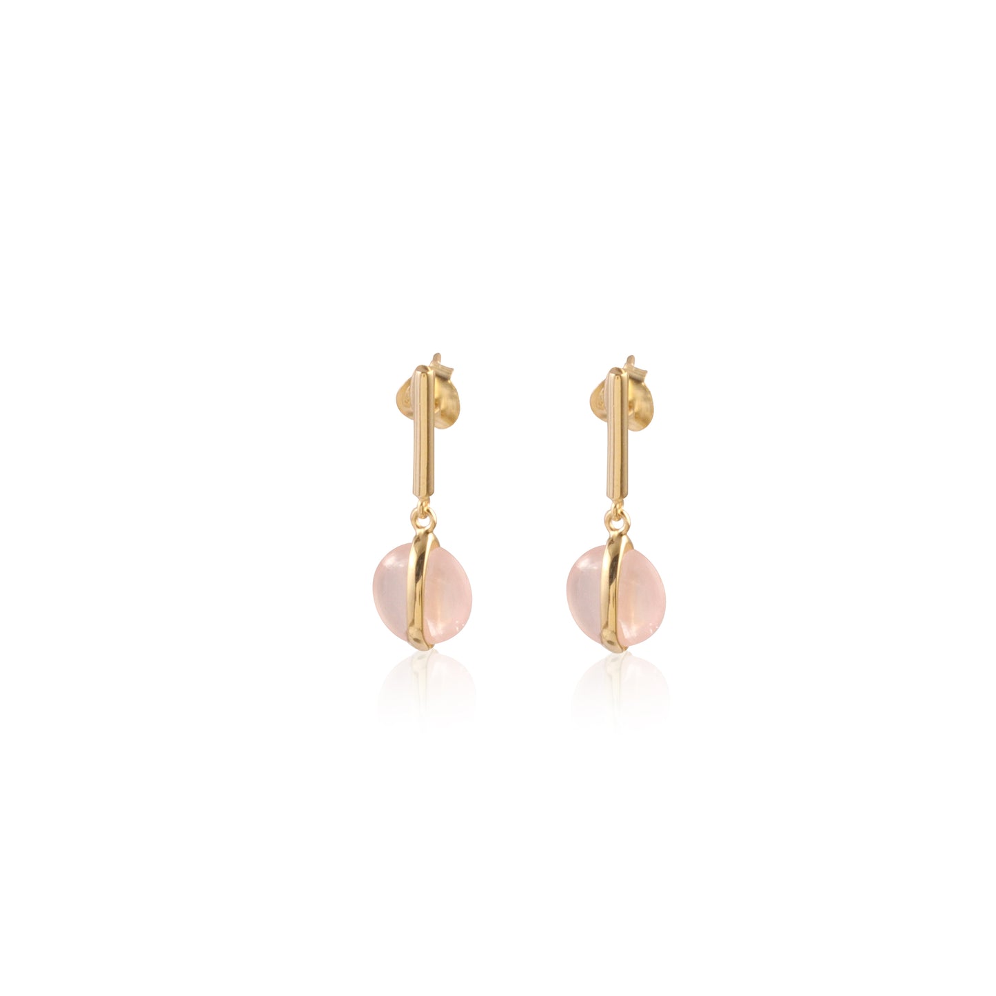 Elegant Rose Quartz Silver Earring made with 925 Sterling Silver