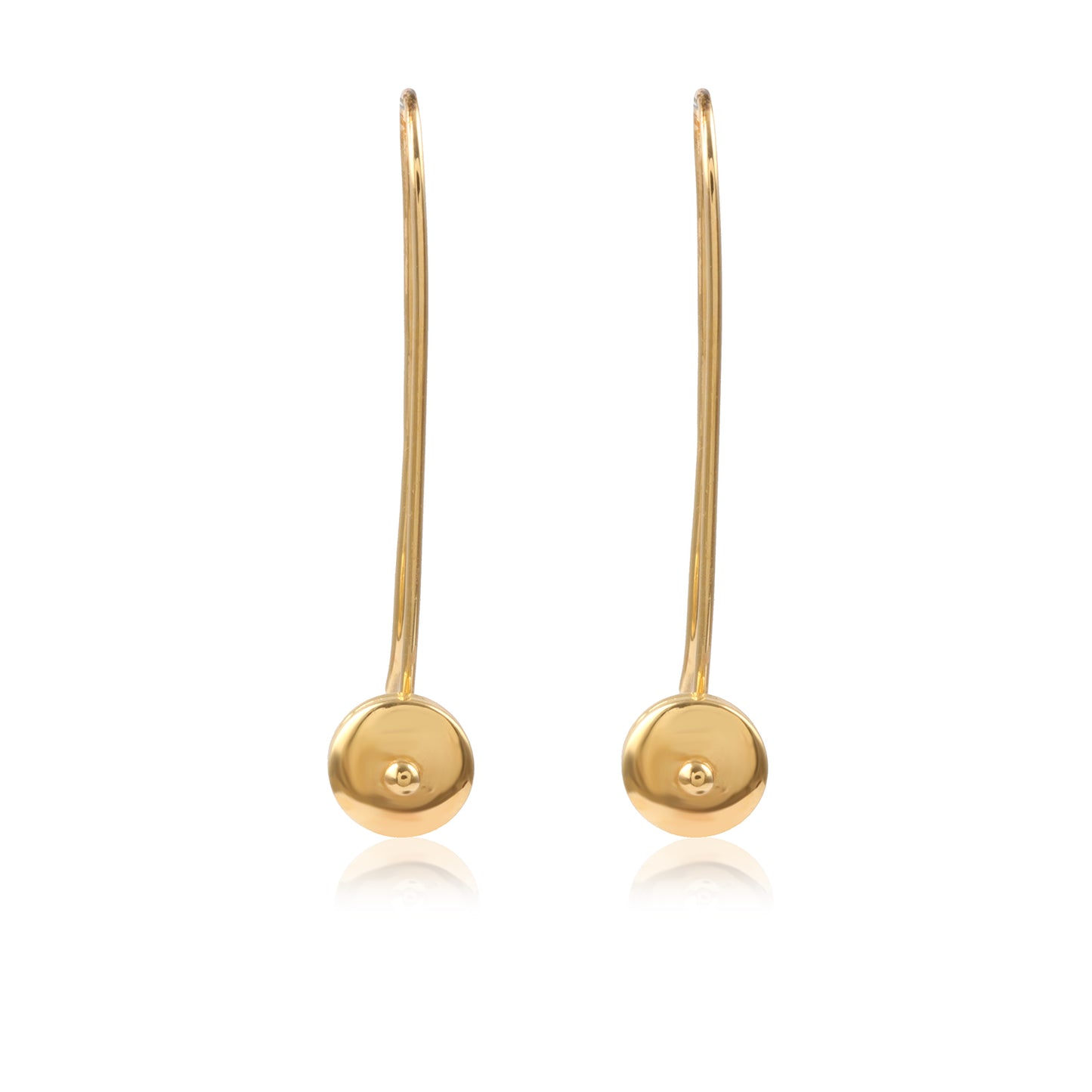 Designer Long Stick Drop Earring with Minimal Disc Detail Earring