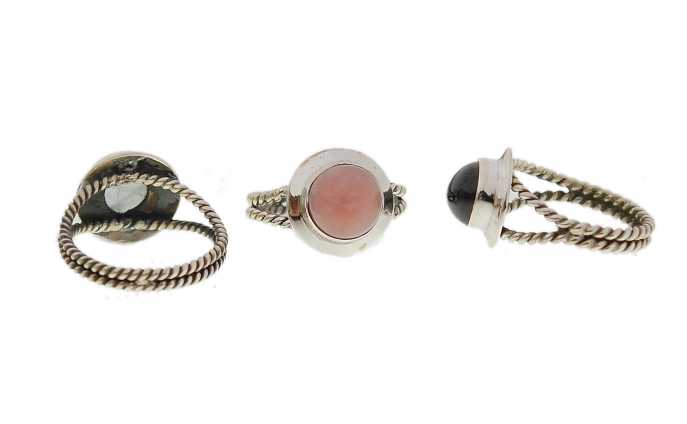 Ethnic Gemstone Silver Ring made with 925 Sterling Silver