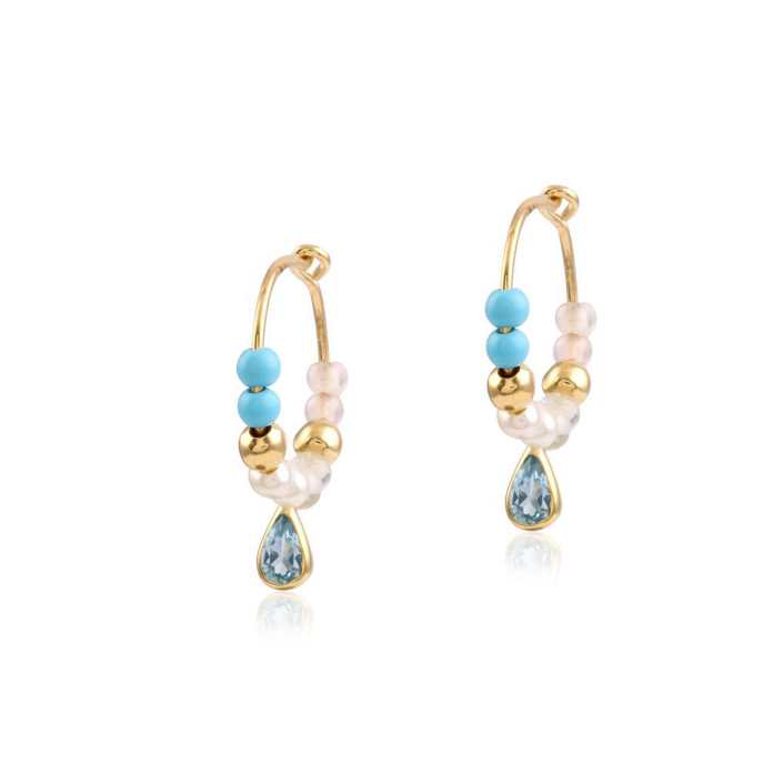 925 Sterling Silver Gemstone & Multi Beads Earring
