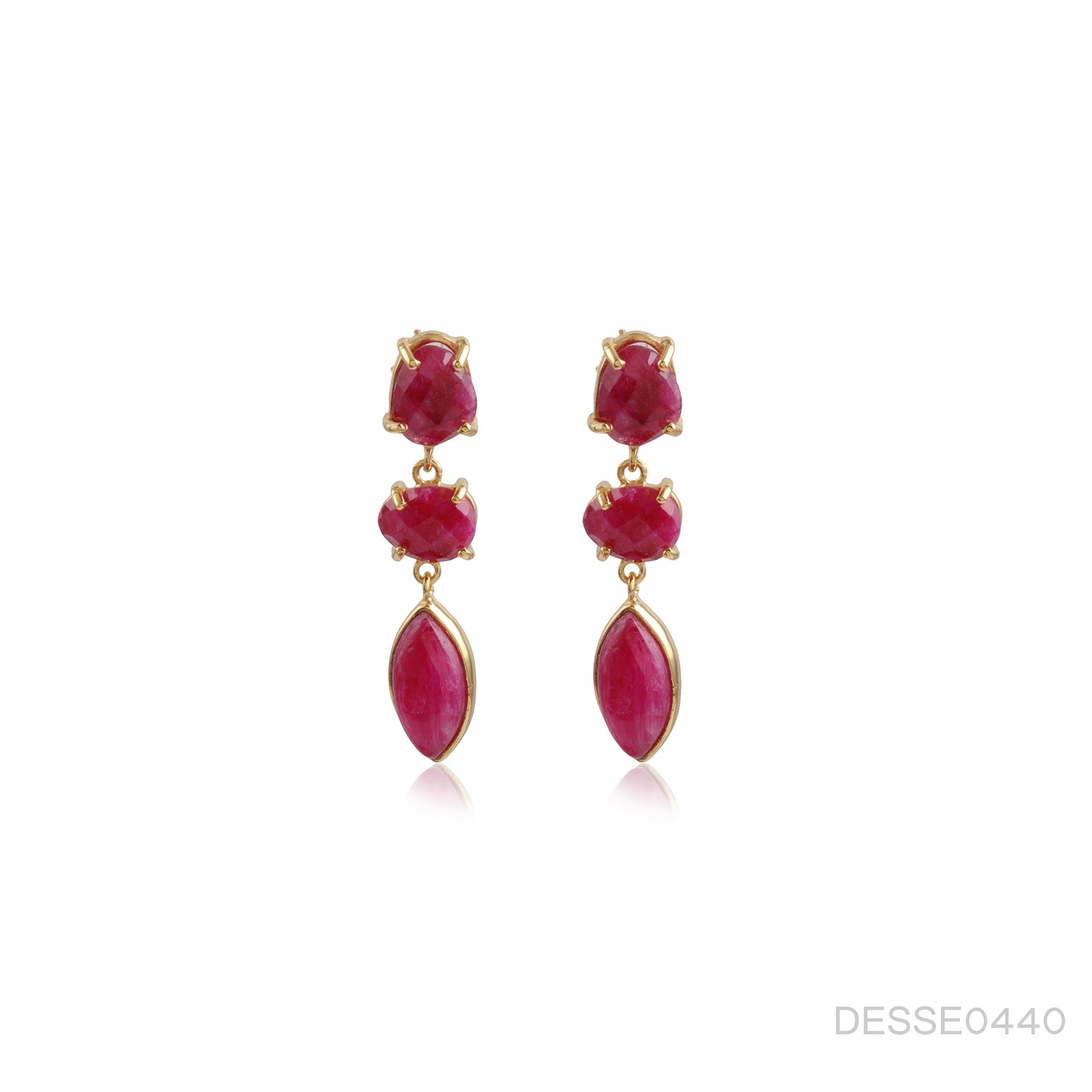 925 Sterling Silver Multi Gemstonen Drop Earring