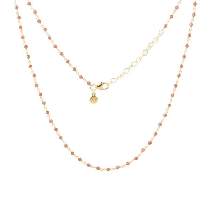 Bead collection Gemstone necklace with 925 sterling silver