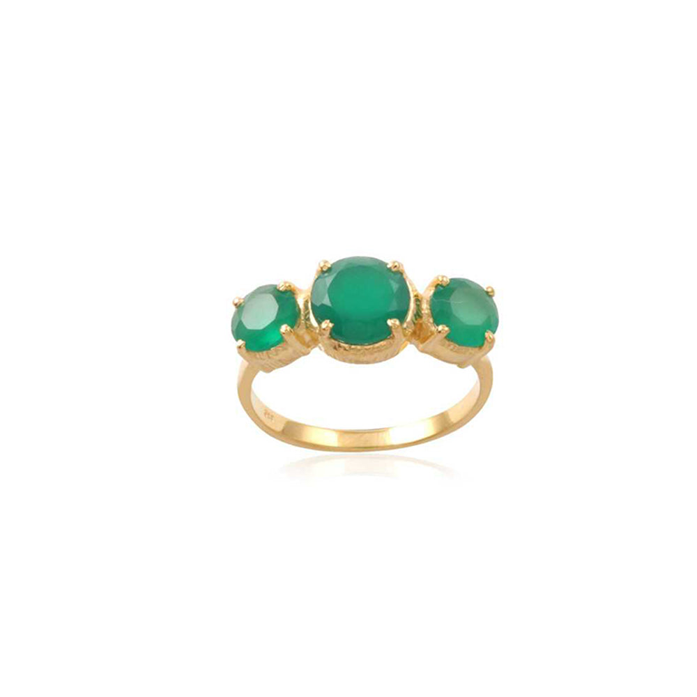 Multi Stone Gold Platted Silver Ring with 925 Sterling Silver