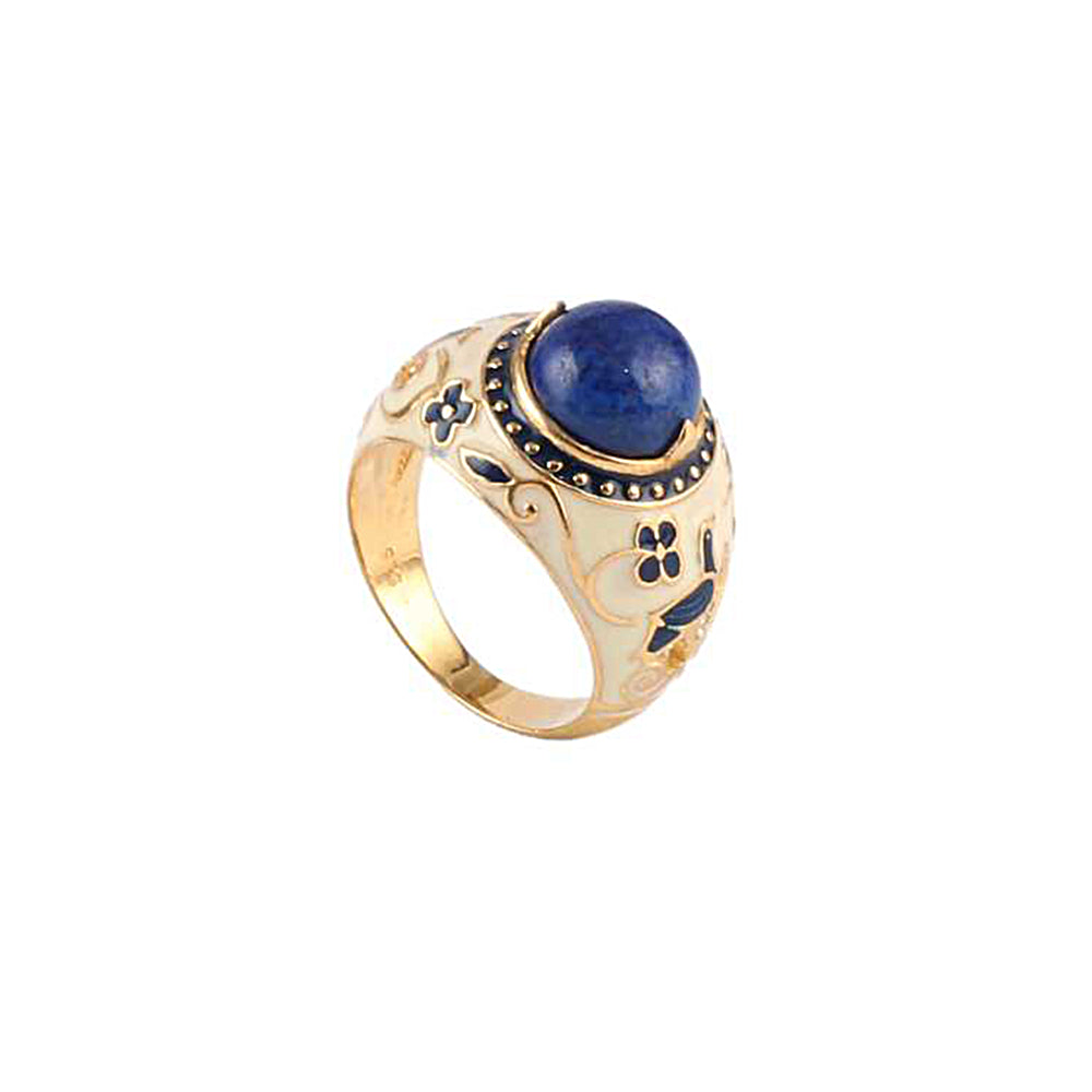 925 Sterling Silver Ethnic Single Stone Silver Ring