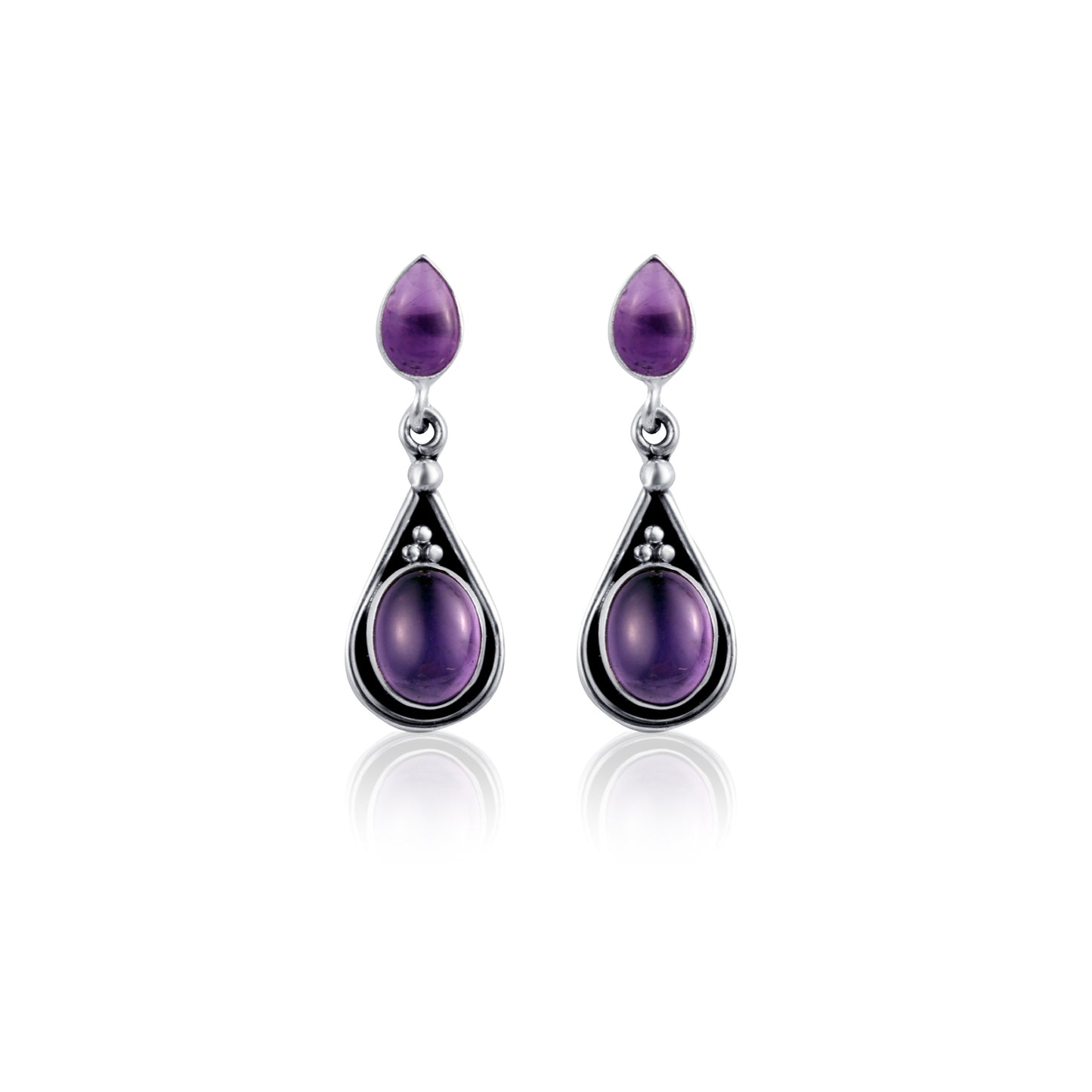 Pear Shape Smokey Gemstone Drop Earring Made with 925 Sterling Silver for Women