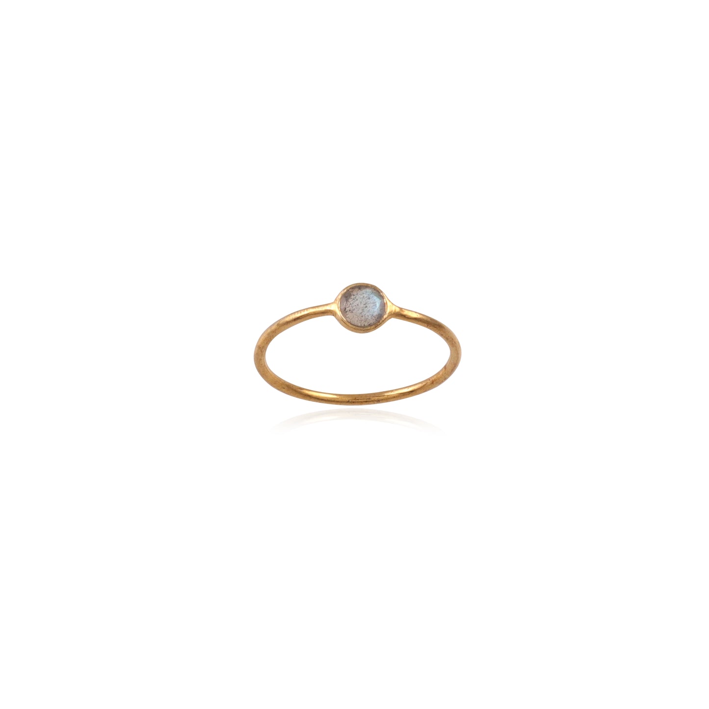 925 Sterling Silver Bazel Gemstone Thin Band Ring