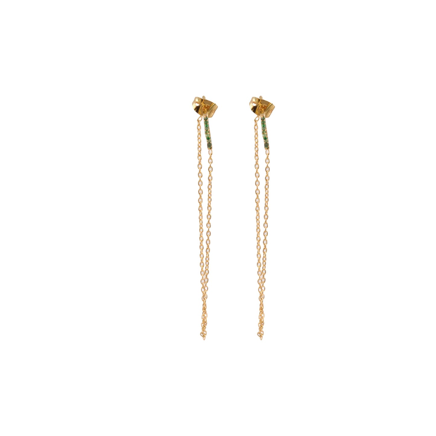 925 Sterling Silver Gemstone Chain Earring