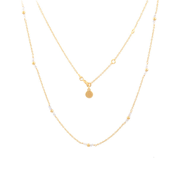 Gemstone Beads Necklace with 925 Sterling Silver