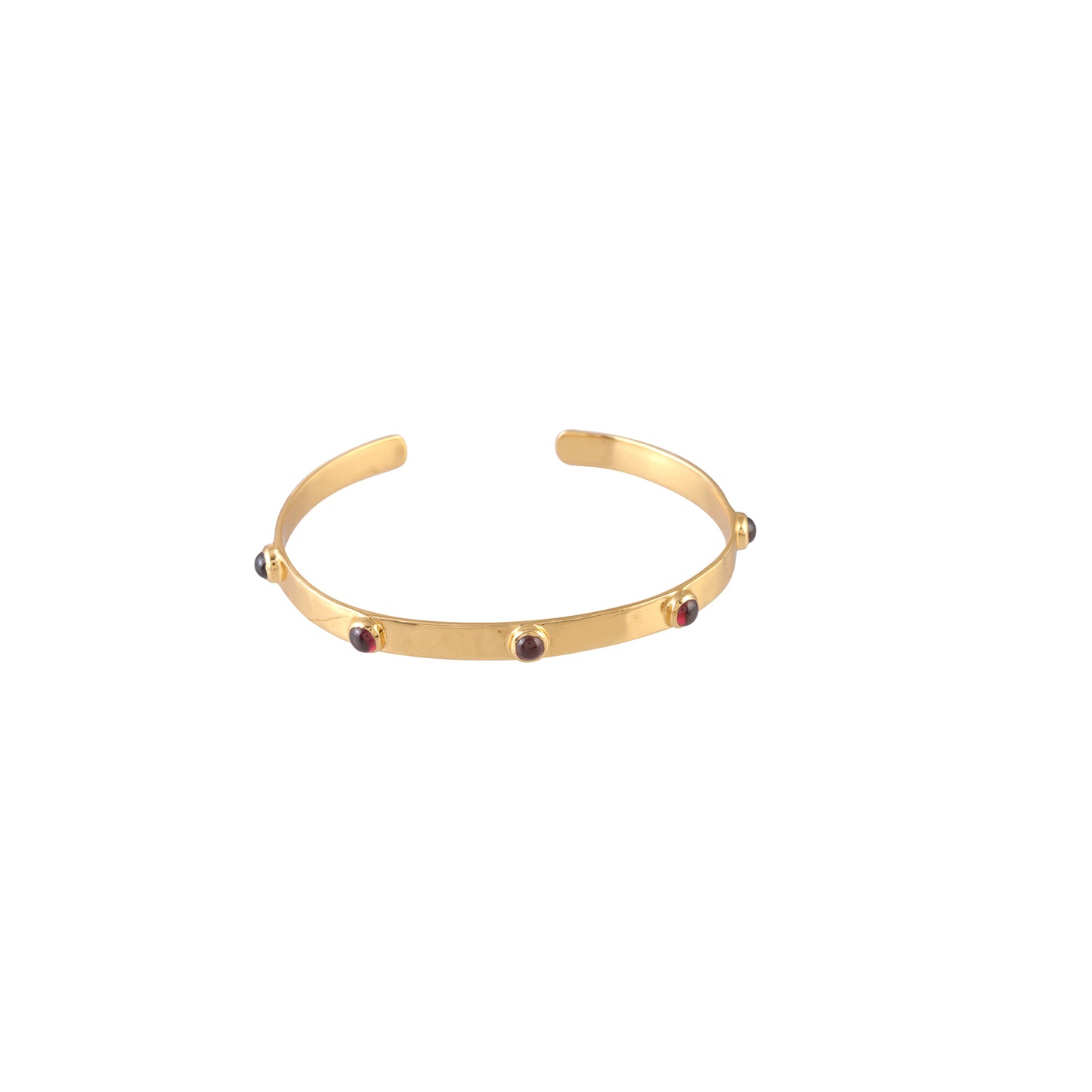 Open Band Silver Gemstone Bangle with 925 Sterling Silver