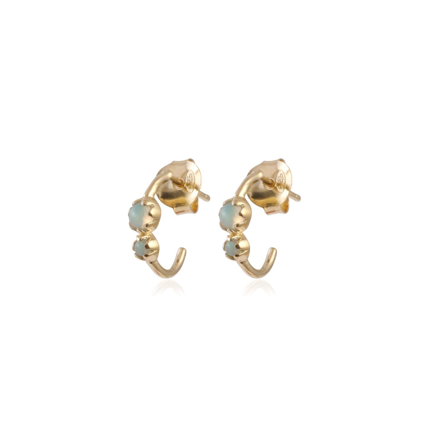 Multi Gemstone Gold Platted Silver Earring Made with 925 Sterling Silver