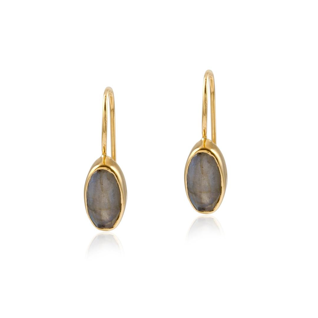 Oval Shape Gemstone Earring Made with 925 Sterling Silver For Women