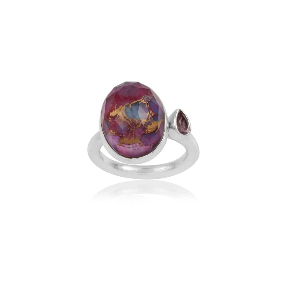 925 Sterling Silver Multi Gem Stone Silver Ring