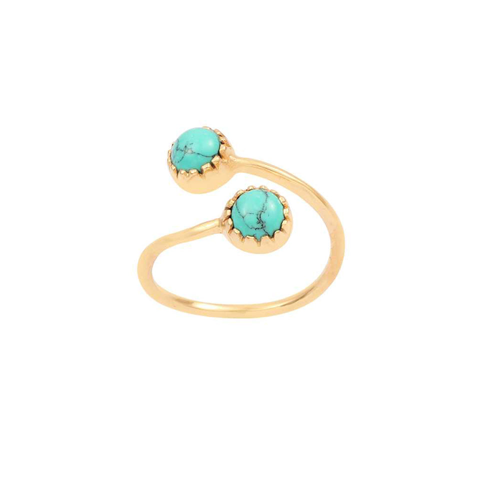 Gold Platted Turquoise Stone Silver Ring