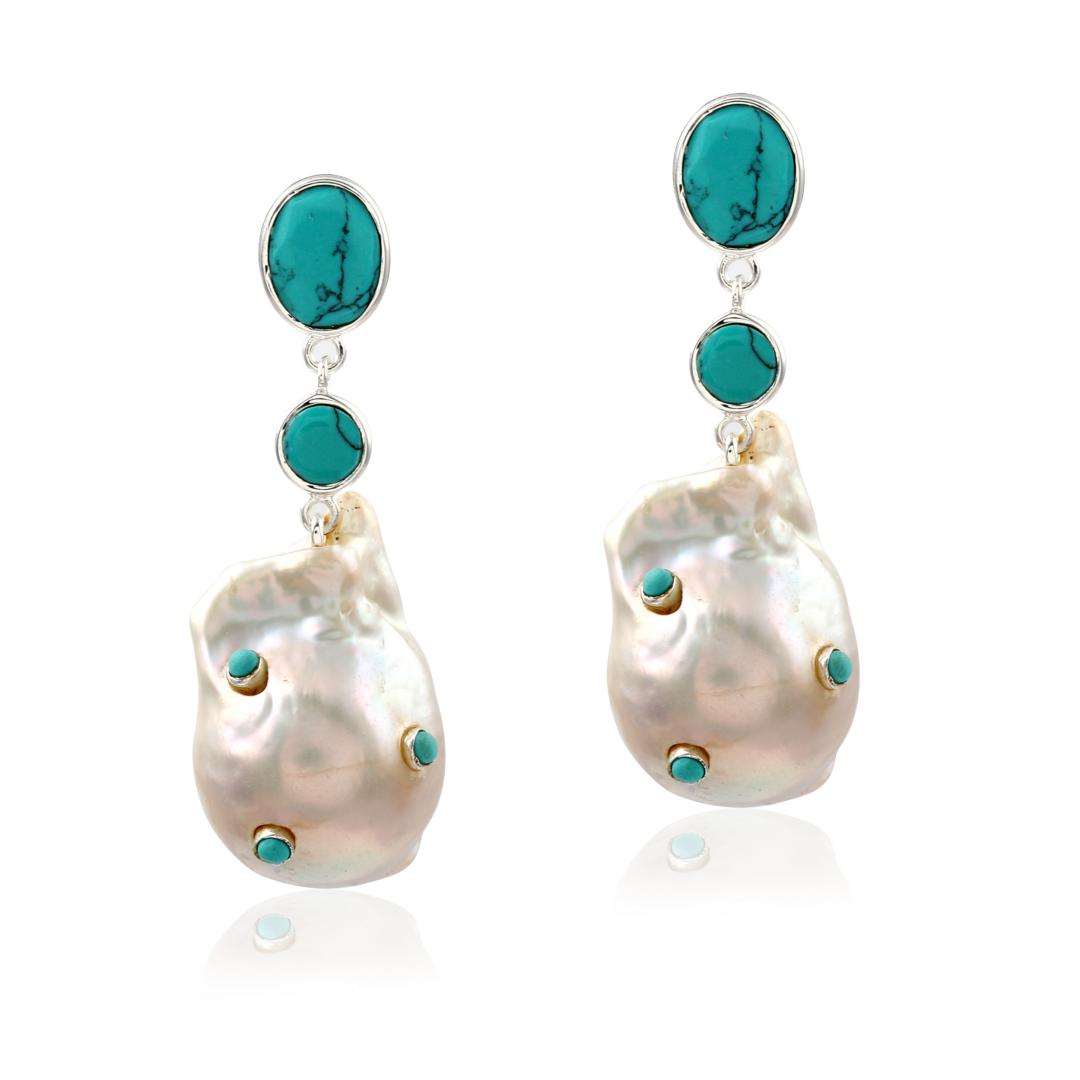 Stone drop earring