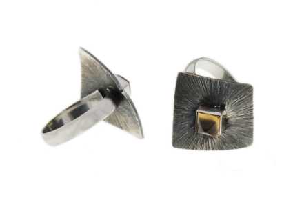 925 Sterling Silver Single Stone Curving Silver Ring