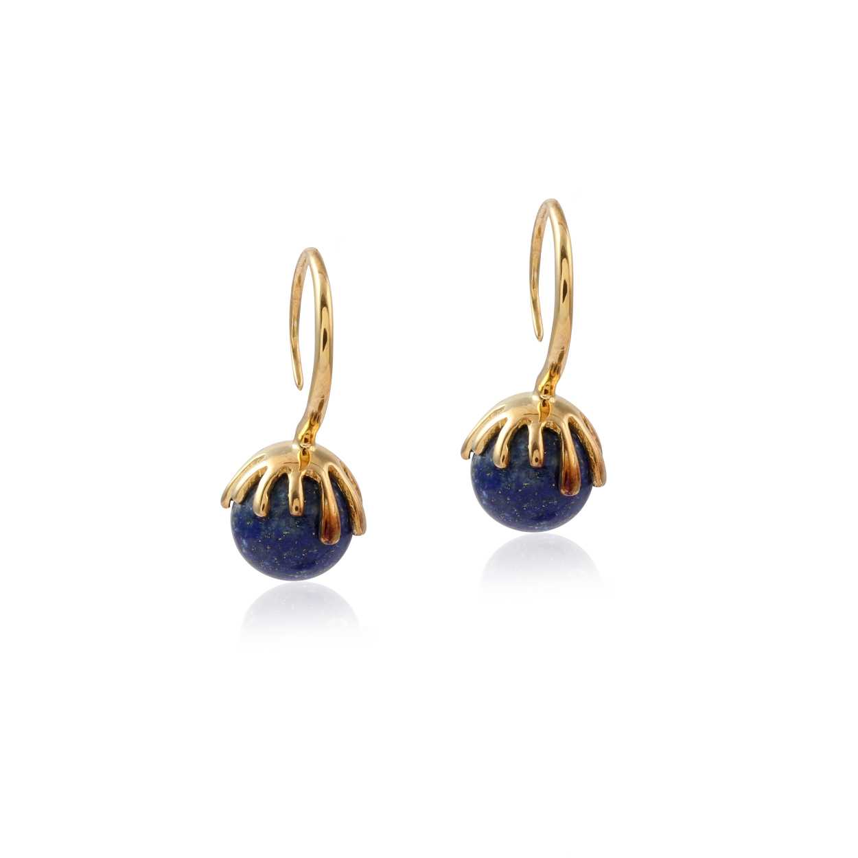 Rounded Bead Stone Drop Earring made with 925 Sterling Silver for Women