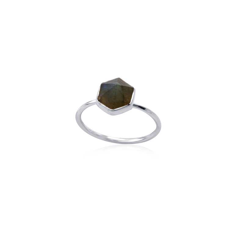 925 Sterling Silver Single Stone Shiny Silver Ring