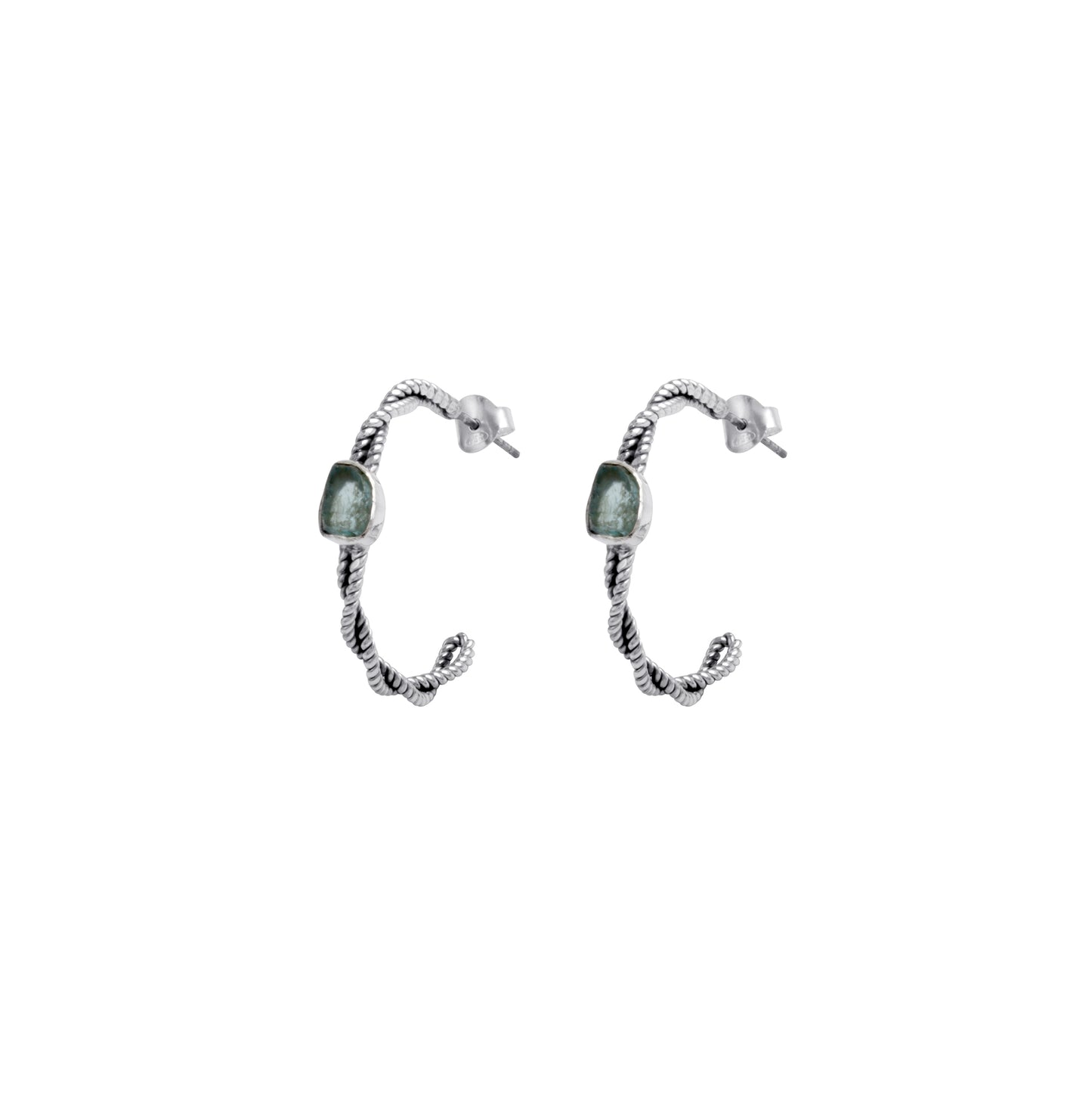 Silver Gemstone Stone Earring