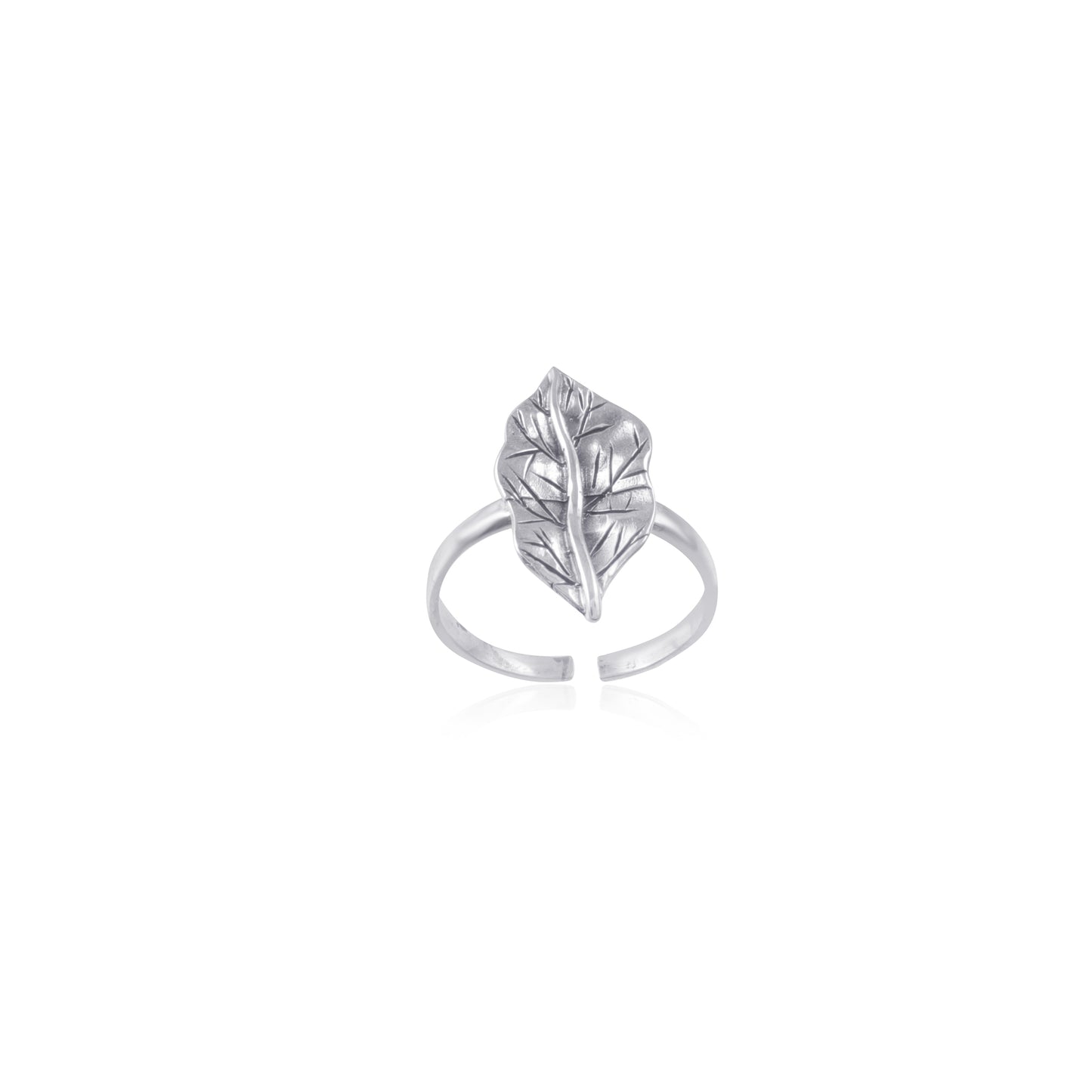 925 Sterling Silver Leaf Jewelry Plain Silver Ring