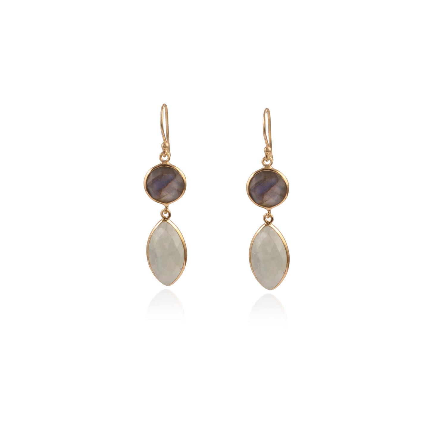 Bazel Gemstone drop Earring made with 925 Sterling Silver