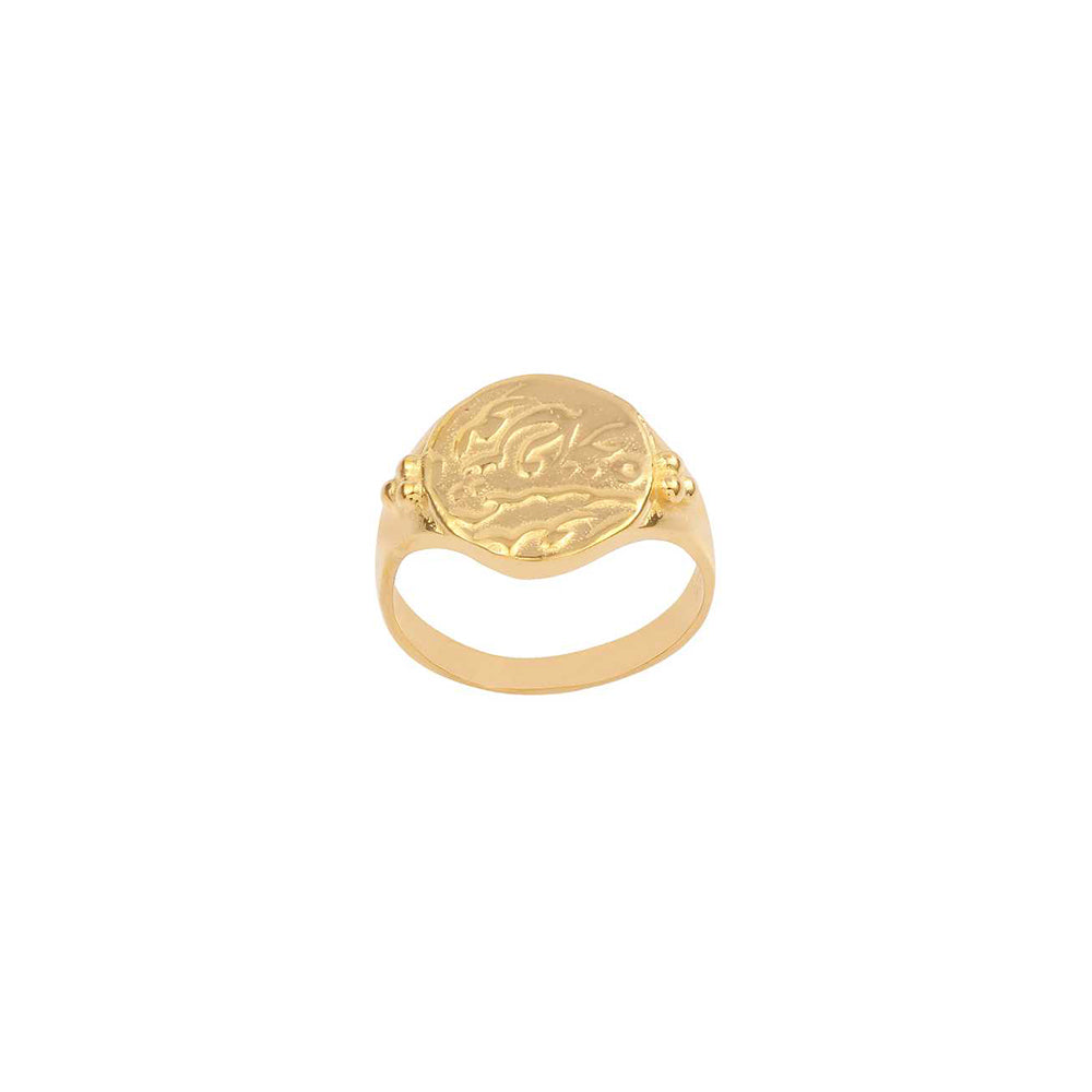 Ethnic Gold Platted Silver Ring with 925 Sterling Silver