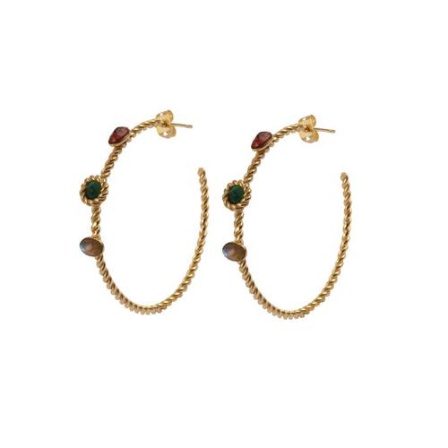 Stylish Multi Gemstone Earring made With 925 Sterling Silver for Women