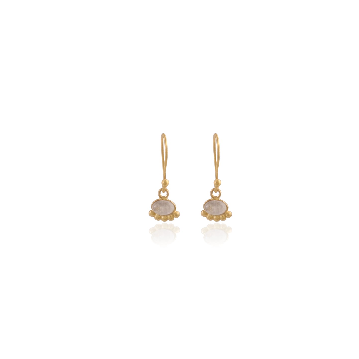 Gold Finish Ethnic wear Oval Drop Silver Earring