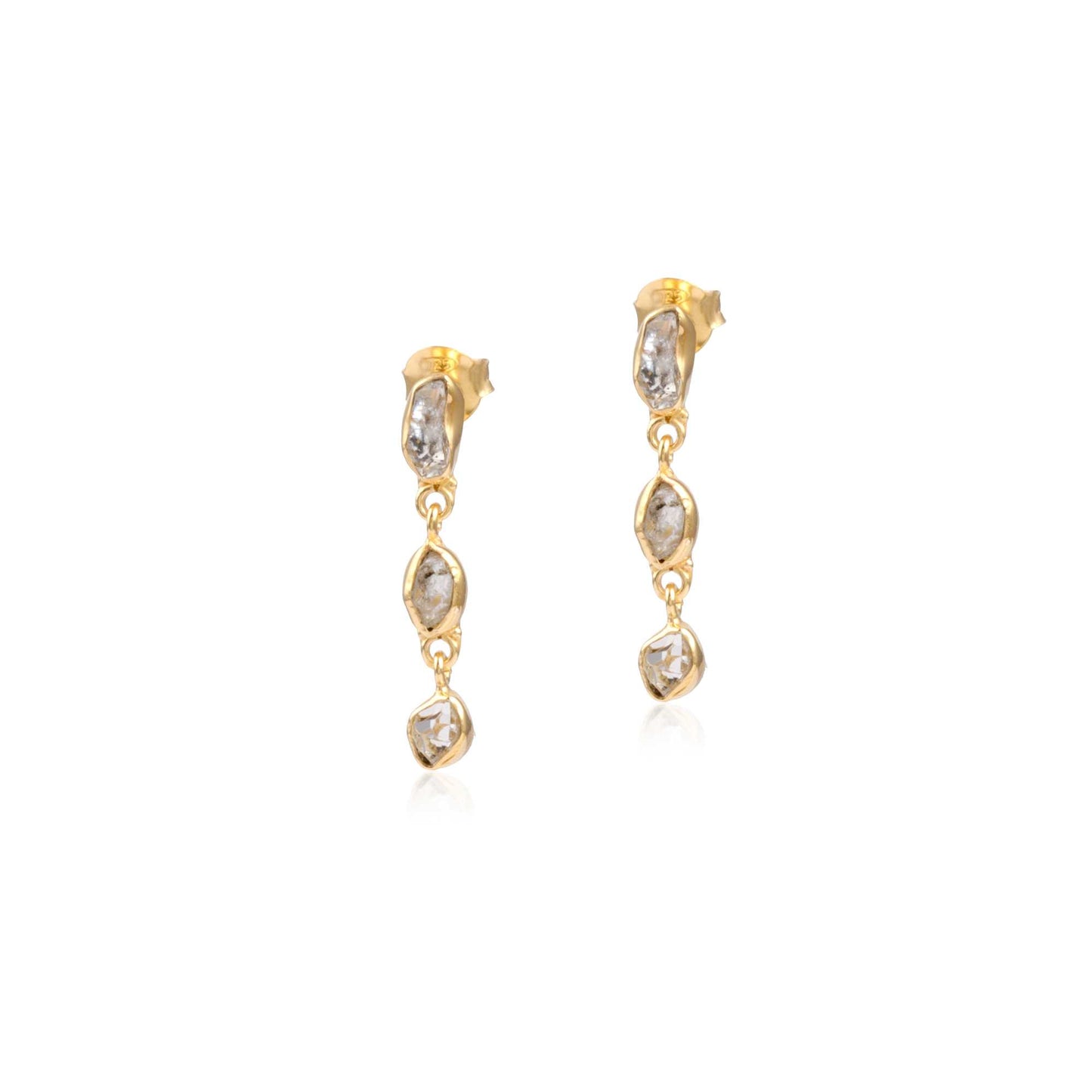 Multi Gemstone Bezel Set Silver Earring with 925 Sterling Silver