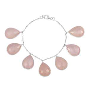 Bazel Set Gemstone Bracelet With 925 Sterling Silver