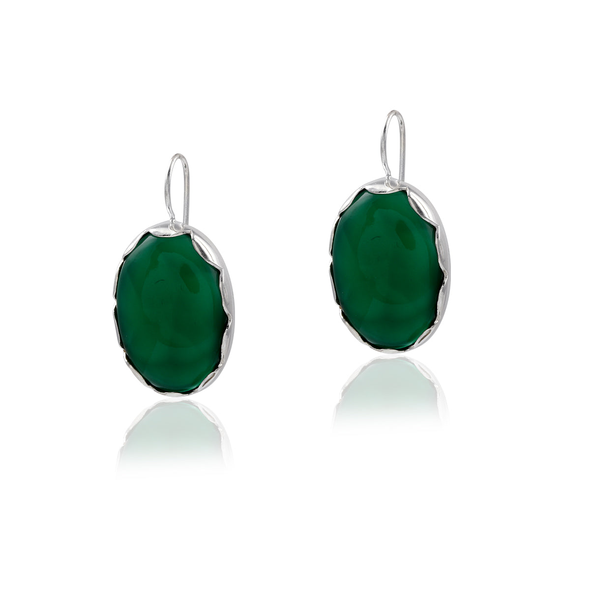 Elegant Single Stone Silver Earring Made with 925 Sterling Silver