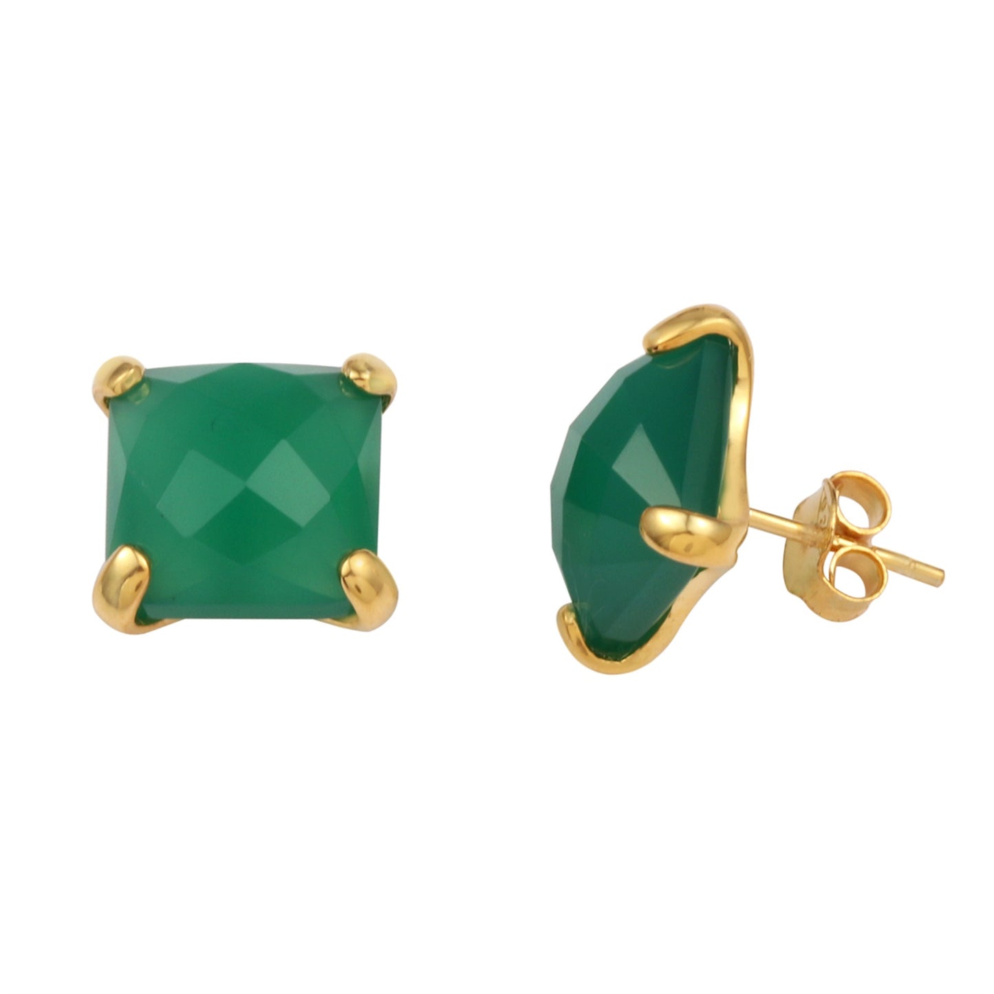 Green Onyx Gemstone Silver Earring made with 925 Sterling Silver